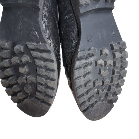 Remonte Wingtip Lace Up Oxford Shoes Size 38 US 7 Black Silver Metallic - Picture 8 of 11